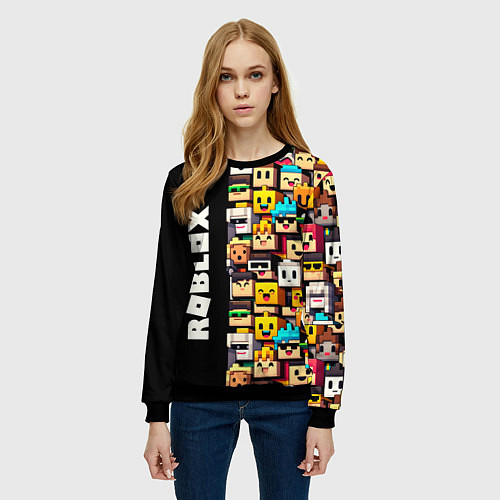 Женский свитшот Roblox - game / 3D-Черный – фото 3
