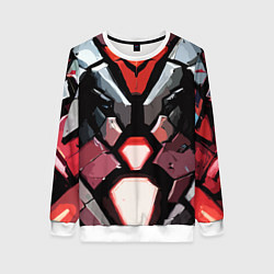 Свитшот женский Красная броня киберпанк, цвет: 3D-белый
