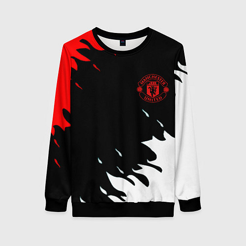 Женский свитшот Manchester United flame fc / 3D-Черный – фото 1