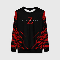Свитшот женский World war z текстура геометрия, цвет: 3D-черный