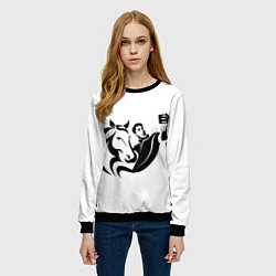 Свитшот женский Селфихорс, цвет: 3D-черный — фото 2