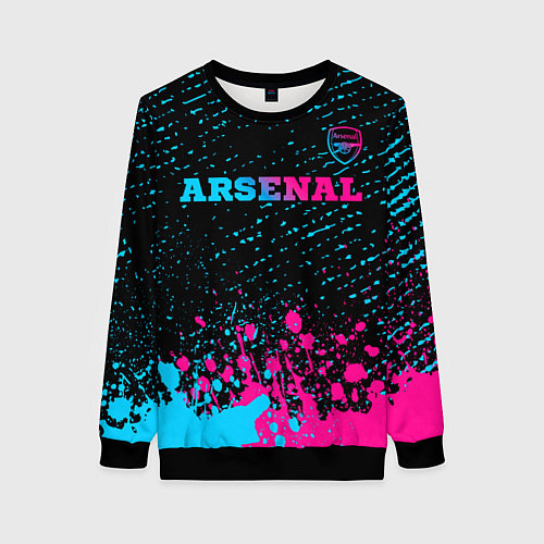 Женский свитшот Arsenal - neon gradient посередине / 3D-Черный – фото 1