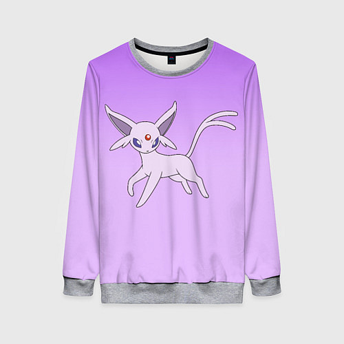 Женский свитшот Espeon Pokemon - розовая кошка покемон / 3D-Меланж – фото 1