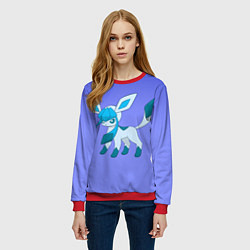 Свитшот женский Glaceon Pokemon, цвет: 3D-красный — фото 2