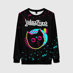 Женский свитшот Judas Priest - rock star cat