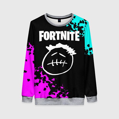 Женский свитшот Фортнайт neon / 3D-Меланж – фото 1