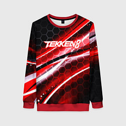 Женский свитшот Tekken 8 огненное лого файтинг
