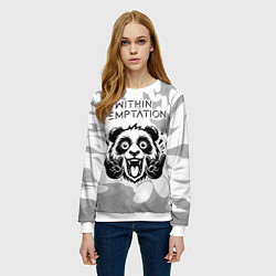 Свитшот женский Within Temptation рок панда на светлом фоне, цвет: 3D-белый — фото 2