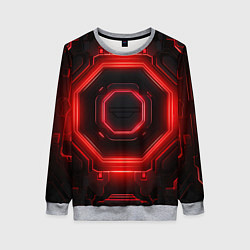 Свитшот женский Nvidia style black and red neon, цвет: 3D-меланж