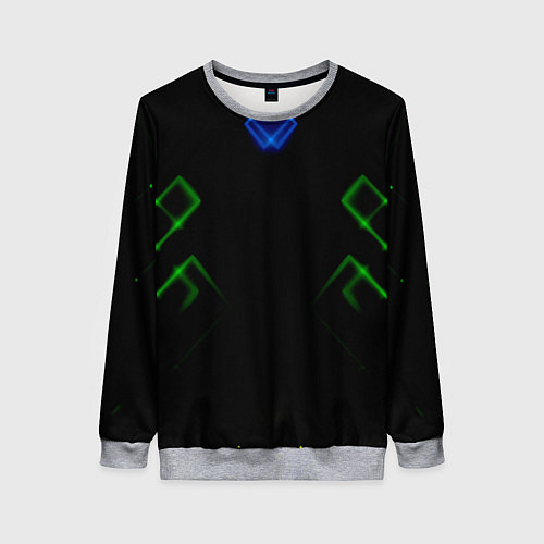 Женский свитшот Зелёный неон абстракция / 3D-Меланж – фото 1