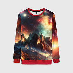 Женский свитшот Space landscape with mountains