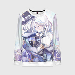 Свитшот женский Genshin Impact Furina hugs, цвет: 3D-белый