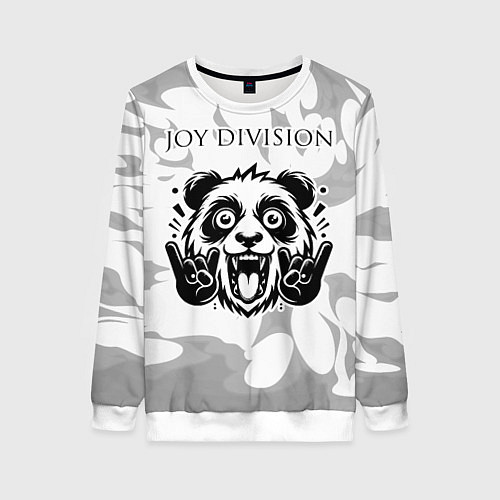 Женский свитшот Joy Division рок панда на светлом фоне / 3D-Белый – фото 1