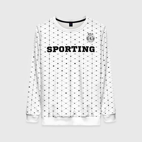 Женский свитшот Sporting sport на светлом фоне посередине / 3D-Белый – фото 1