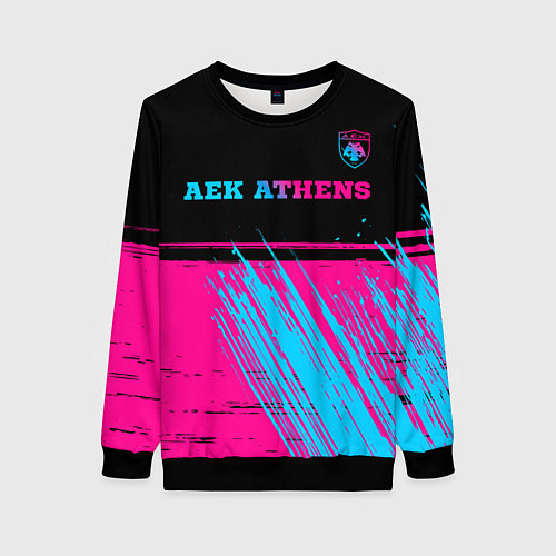 Женский свитшот AEK Athens - neon gradient посередине / 3D-Черный – фото 1