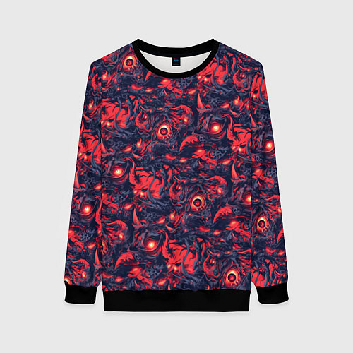 Женский свитшот Монстры паттерн / 3D-Черный – фото 1