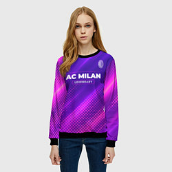 Свитшот женский AC Milan legendary sport grunge, цвет: 3D-черный — фото 2