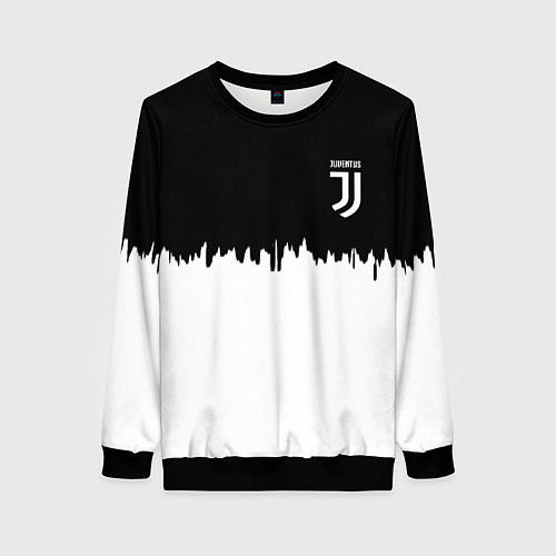 Женский свитшот Juventus белый огонь текстура / 3D-Черный – фото 1