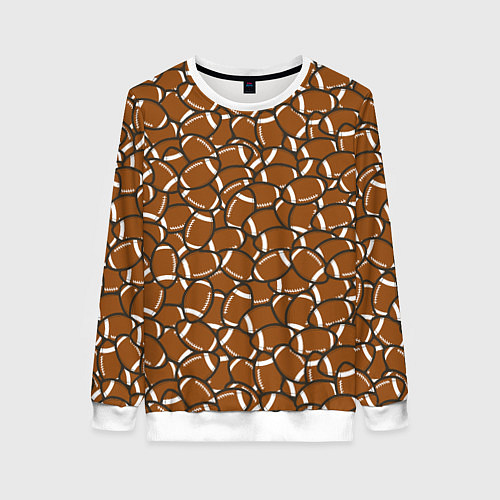 Женский свитшот Мячи регби и американского футбола / 3D-Белый – фото 1