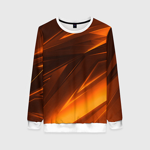 Женский свитшот Geometry stripes orange / 3D-Белый – фото 1