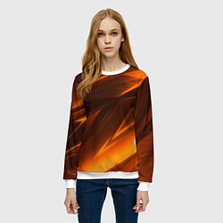 Свитшот женский Geometry stripes orange, цвет: 3D-белый — фото 2