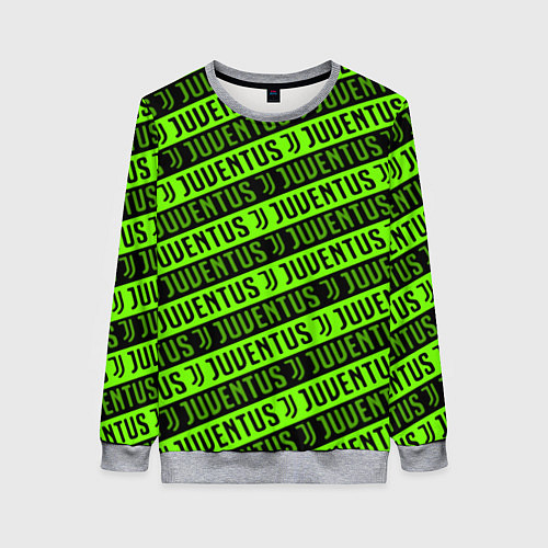 Женский свитшот Juventus green pattern sport / 3D-Меланж – фото 1