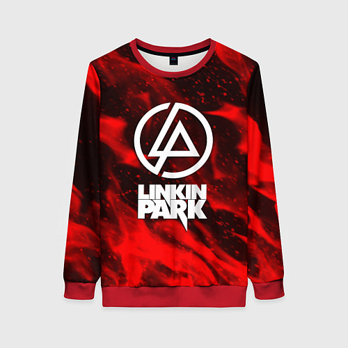 Женский свитшот Linkin park красный огонь / 3D-Красный – фото 1