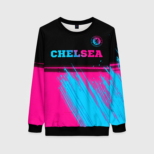 Женский свитшот Chelsea - neon gradient посередине / 3D-Черный – фото 1