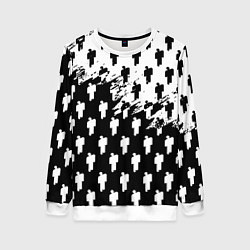 Свитшот женский Billie Eilish pattern black, цвет: 3D-белый