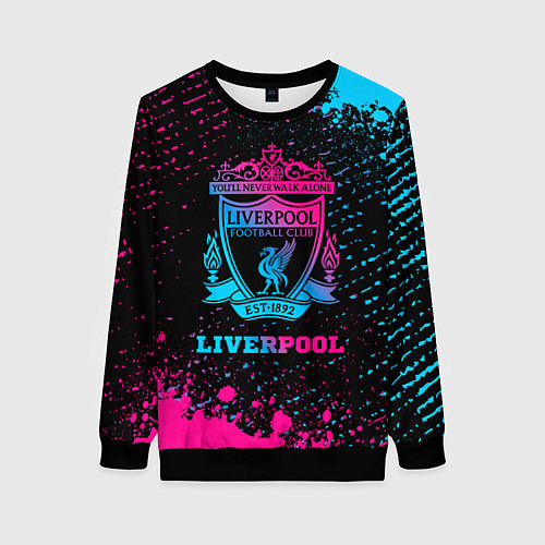 Женский свитшот Liverpool - neon gradient / 3D-Черный – фото 1