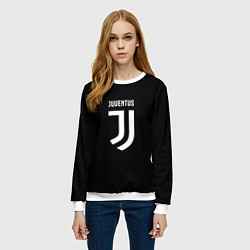 Свитшот женский Juventus sport fc белое лого, цвет: 3D-белый — фото 2