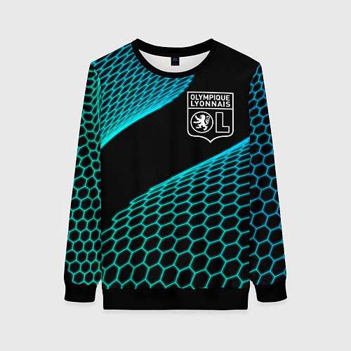 Женский свитшот Lyon football net / 3D-Черный – фото 1