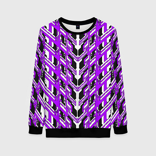 Женский свитшот Фиолетовая техно броня / 3D-Черный – фото 1