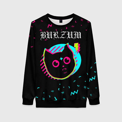 Женский свитшот Burzum - rock star cat / 3D-Черный – фото 1