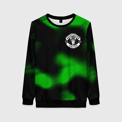 Женский свитшот Manchester United sport halftone / 3D-Черный – фото 1