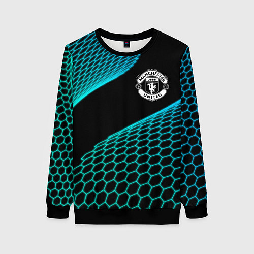 Женский свитшот Manchester United football net / 3D-Черный – фото 1