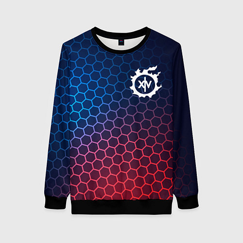 Женский свитшот Final Fantasy неоновые соты / 3D-Черный – фото 1