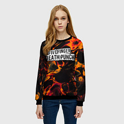 Свитшот женский Five Finger Death Punch red lava, цвет: 3D-черный — фото 2