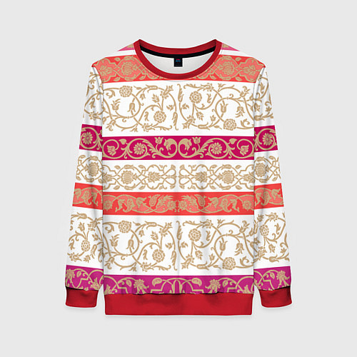 Женский свитшот Узоры русского Ренессанса / 3D-Красный – фото 1