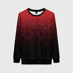 Свитшот женский Градиент мозаика красно-чёрный, цвет: 3D-черный