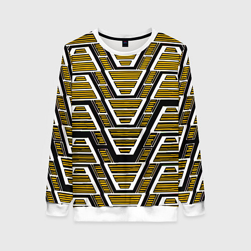 Женский свитшот Техно броня жёлтая / 3D-Белый – фото 1