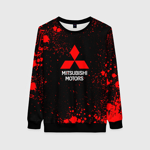 Женский свитшот Митсубиси - красные брызги / 3D-Черный – фото 1