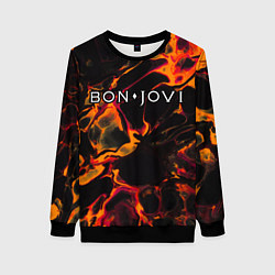 Свитшот женский Bon Jovi red lava, цвет: 3D-черный