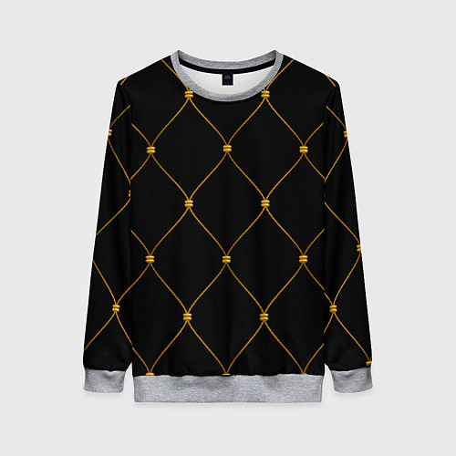 Женский свитшот Желтая сетка на черном / 3D-Меланж – фото 1