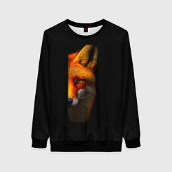 Свитшот женский Морда рыжей лисы, цвет: 3D-черный