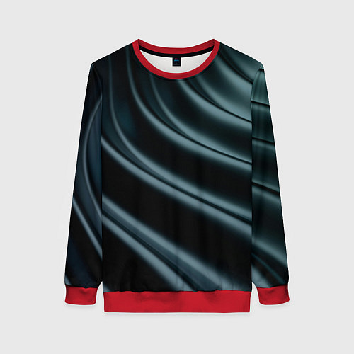 Женский свитшот Темная волна / 3D-Красный – фото 1