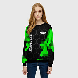 Свитшот женский Ford green sport hexagon, цвет: 3D-черный — фото 2