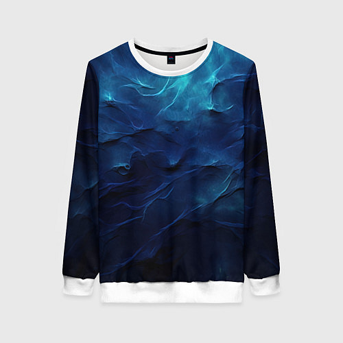 Женский свитшот Абстрактные волны глубины / 3D-Белый – фото 1