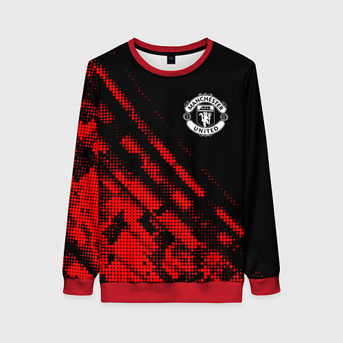 Женский свитшот Manchester United sport grunge / 3D-Красный – фото 1