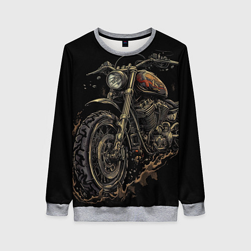 Женский свитшот Старый грязный мотоцикл / 3D-Меланж – фото 1